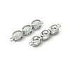 SHEGRACE Brass Pave Clear Cubic Zirconia Triple Oval Links Connector Charms XGRQ3P683-644P-2