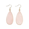 Natural Rose Quartz Teardrop Dangle Earrings EJEW-G331-01G-01-2