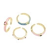 Alloy Micro Pave Cubic Zirconia Cuff Rings for Women CU-CBA3C73-01G-2