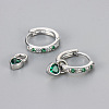 Brass Micro Pave Cubic Zirconia Hoop Dangle Earrings WG33AFF-04-1