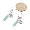 304 Stainless Steel Mixed Stone Column Hoop Earrings EJEW-JE06791-6