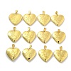 12 Styles Brass Locket Pendants KK-C092-25G-1