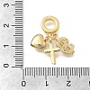 Brass Micro Pave Clear Cubic Zirconia European Dangle Charms X-KK-D431-033C-G-3