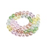 Electroplate Transparent Glass Beads Strands EGLA-Q135-8MM-C06-3
