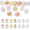 14Pcs 7 Colors Handmade Foil Lampwork Beads FOIL-TA0001-06-1