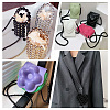 Black Plastic Imitation Pearl Round Beaded Bag Handles FIND-WH0127-22F-6
