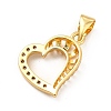 Eco-friendly Rack Plating Brass Micro Pave Cubic Zirconia Pendants KK-E072-17G-2