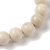 8mm Round Natural Fossil Braided Bead Bracelets BJEW-C067-01B-26-3