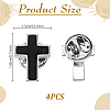 4Pcs Cross Brass Enamel Lapel Pin Backs for Backpack Clothes JEWB-GA0001-52-2