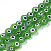 Handmade Evil Eye Lampwork Beads Strands X-LAMP-S191-02B-02-2