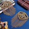 2Pcs Brass & Glass Tassel Epaulettes AJEW-GA0009-97-4