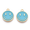 Light Gold Tone Alloy Enamel Pendants ENAM-N056-197D-2