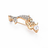 Crystal Rhinestone Mermaid Brooch with Imitation Pearl JEWB-N007-025LG-FF-2