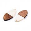 Opaque Resin & Walnut Wood Pendants RESI-N025-032-B05-3