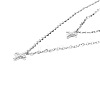 TINYSAND@ CZ Jewelry 925 Sterling Silver Cubic Zirconia Cross Pendant Two Tiered Necklaces TS-N014-S-18-2