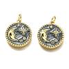 Brass Micro Pave Clear Cubic Zirconia Pendants ZIRC-B0003-28G-1