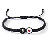 304 Stainless Steel Alphabet Beads Braided Bead Bracelets RY3090-28-1