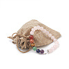 Natural Rose Quartz Beads Stretch Bracelets BJEW-JB03846-02-3