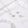 Maple Leaf Brass Clear Cubic Zirconia
Necklace & Stud Earring Sets SJEW-LP0001-49-3