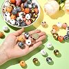 90Pcs 9 Styles Schima Wood European Beads WOOD-CJ0002-77-4
