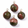 Natural Unakite Charms G-N332-024G-15-1