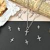 8Pcs 8 Styles Brass Micro Pave Clear Cubic Zirconia Charms KK-CJ0004-22-6