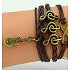 Imitation Leather Link Multi-strand Bracelets for Women Men WG5E2D4-16-1