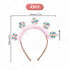 Cloth with Lollipop Hair Bands for Women Girl OHAR-WH0029-13B-2
