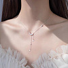 Alloy Crystal Rhinestone Moon Pendant with Star Tassel Necklaces for Women FS-WGD2029-01-3