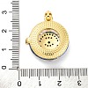 Brass Pendants with Cubic Zirconia and Glass KK-D536-21G-04-3