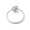 Non-Tarnish 304 Stainless Steel Moon & Sun Open Cuff Ring for Women RJEW-K245-33P-2