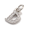 Initial Letter Brass with Cubic Zirconia Charms KK-Q814-26D-P-2