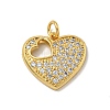 Brass Micro Pave Cubic Zirconia Pendants KK-N254-136A-G-1