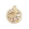 Brass Pave Clear Cubic Zirconia Pendants KK-Z061-19G-1