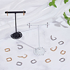 16Pcs 2 Colors Half Spiral Rectangle Brass Hoop Earrings for Women EJEW-UN0003-26-2