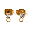 304 Stainless Steel Stud Earrings Findings LS-STAS-WH0029-44A-G-2