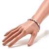 Candy Color Imitation Gemstone Glass Teardrop Beads Stretch Bracelet for Women BJEW-JB07418-5