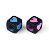 Fluorescent Color Plastic Cube Beads KY-T041-24M-2