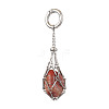 201 Stainless Steel Macrame Chain Pouch Empty Stone Holder Pendant Decoration HJEW-JM02293-2