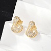 Brass Micro Pave Cubic Zirconia Stud Earrings EJEW-Z091-04G-L-4