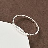 925 Sterling Silver Flat Beaded Finger Rings for Women RJEW-NH0002-01C-S-3