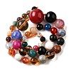 Natural Mixed Stone & Glass Round Beads Strands X-G-C188-01-2