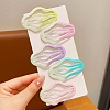 5Pcs 5 Colors Alloy Snap Hair Clips for Girl PW-WGE2ADA-08-1