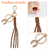 2Pcs Faux Suede Cord & Alloy Keychains KEYC-GA00018-3