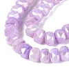 Electroplate Crackle Imitation Jade Glass Beads Strands EGLA-Q135-01A-C09-3