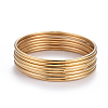 PVD Vacuum Plating Fashion 304 Stainless Steel Buddhist Bangle Sets X-BJEW-L664-022C-G-9