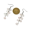 Natural Rose Quartz Dangle Earrings for Women EJEW-TA00553-01-3