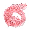 Spray Painted Transparent Glass Beads Strands X-GLAA-P060-01B-06-2