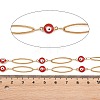 304 Stainless Steel Enamel Evil Eye & Horse Eye Link Chains CHS-K021-11G-05-3