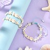 Ocean Synthetic Turquoise Fish Starfish and Natural Flower Amazonite Round Braided Bead Bracelets BJEW-JB14477-1